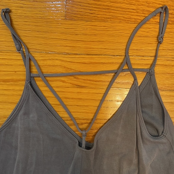 Hollister Charcoal Gray Strappy Swing Jersey Dress w/ Y Front and Back Detail - Picture 6 of 7